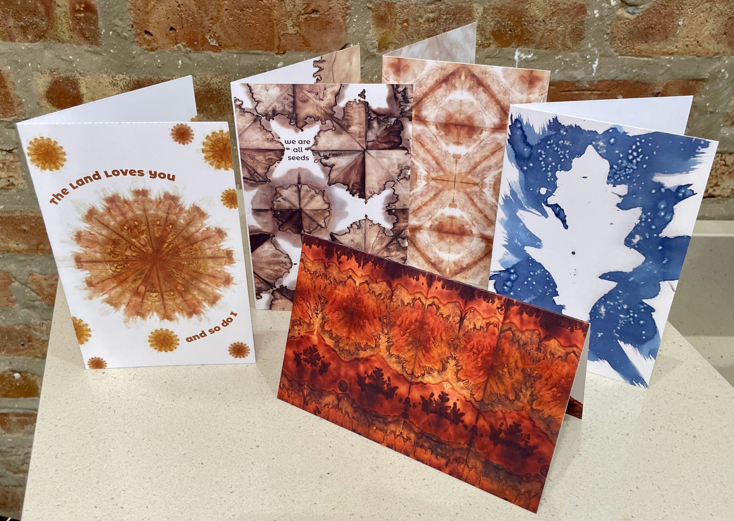 five greeting cards