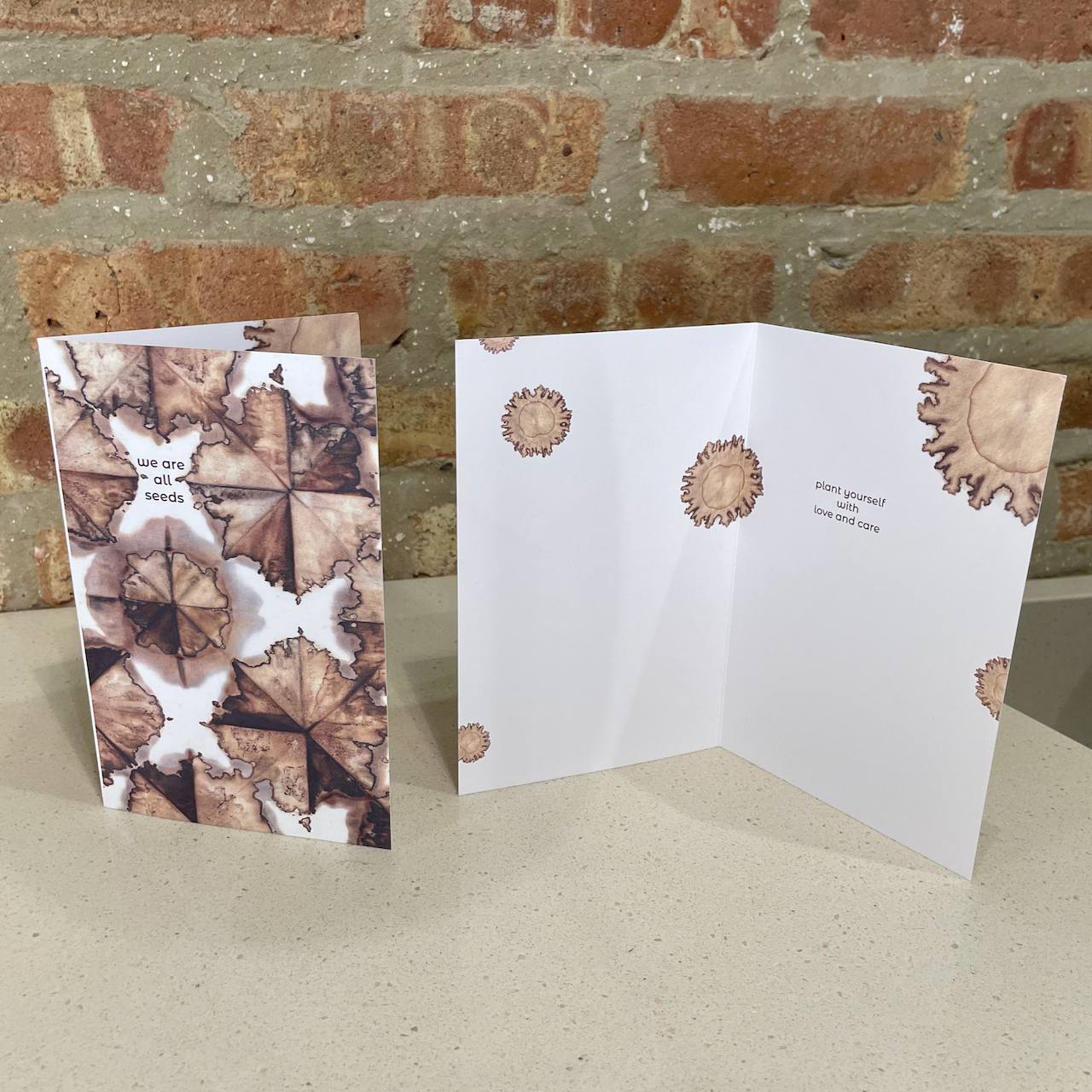 a greeting card that says: you are a seed, plant yourself with love and care