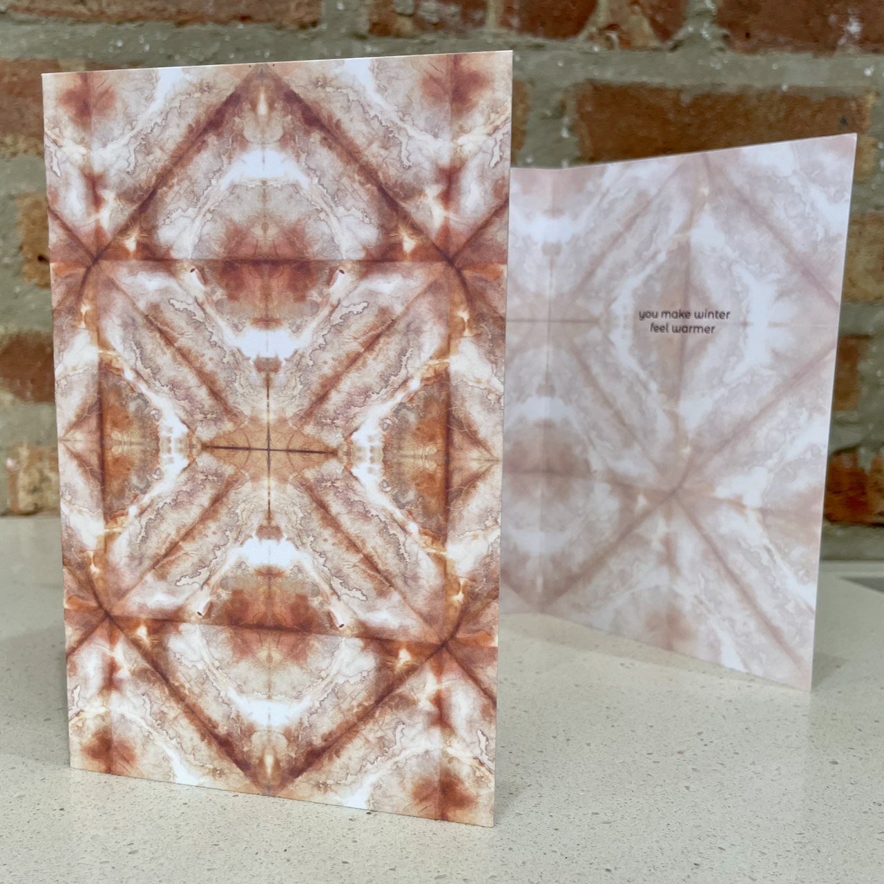 a greeting card that says: you make winter feel warmer